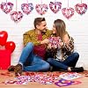 Hollowfly 48 Sets Valentine‘s Day Wreath Craft Kits DIY Wreath Hanging Ornaments Make Your Own Paper Craft with Stickers for Home Party Favors Activities #4