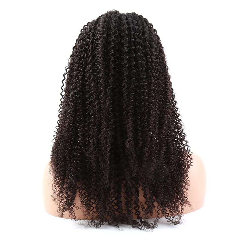 Bella Hair 130% Density Full Lace Human Hair Wigs Kinky Curly, Glueless Remy Virgin Human Hair Wig for Black Women, Dyeable Natural Color 20inch