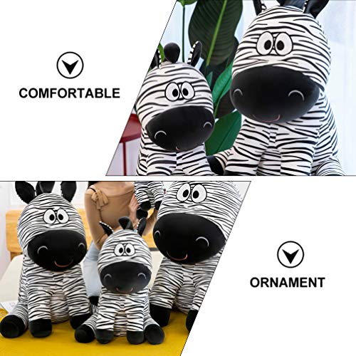 TOYANDONA Almofada de zebra de pelúcia de pelúcia, estatuetas de animais de pelúcia, brinquedos, pol