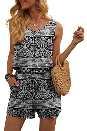 Image of DouBCQ Womens Summer Casual Sleeveless Loose Jumpsuits Romper with Pockets