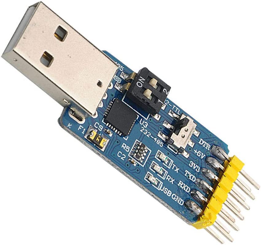 ElectroWorldFR USB to Serial Converter 6-en-1 2102 CP, Multifunctional USB vers TTL/RS485/RS232, TTL-RS232/485, 232 à 485 Serial Debug Tool 2102 CP