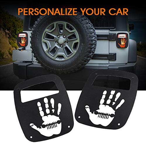 Partol Tail Light Guard Cover For Jeep Wrangler TJ YJ 1987-2006, Exterior Tail Light Guard Protect Shade Hollow Out Rear Tail Light Covers (Palm)