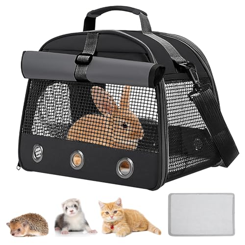 Sac de transport pour cochon d'Inde, boîte de transport pour lapin, petit sac de transport pour animal de compagnie, sac de voyage pour cochon d'Inde, pliable et...