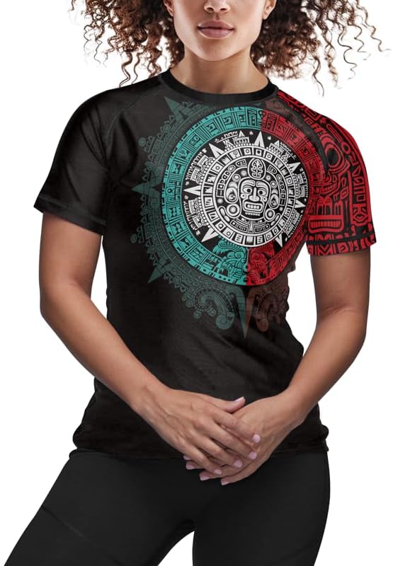 Aztec Women's Short Sleeve Rash Guard Jiu Jitsu BJJ MMA Gi Compression Shirt for Women