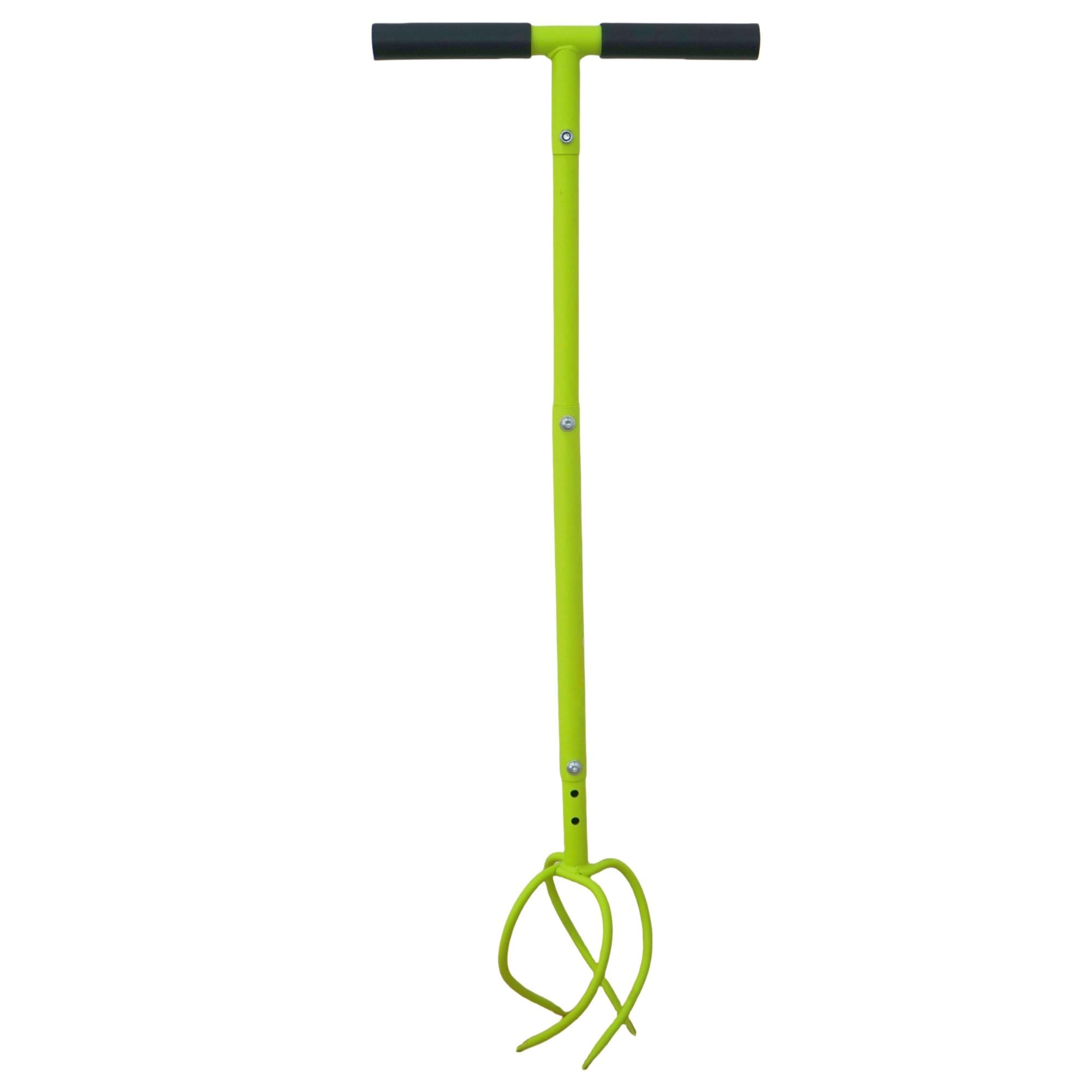 Garden Gear Manual Twist Cultivator & Tiller – Durable Steel Garden Tool with Curved Tines for Loosening Soil, Weeding, Aerating, Compost Mixing – Adjustable Length for Comfort