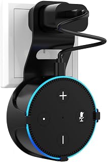 For Amazon Echo Dot (2nd) Holder, Amazon Echo Dot 2nd Wall Mount Stand, No Screws Required Speaker Accessory Shelf (Amazon Echo Dot 2nd, Black) 666
