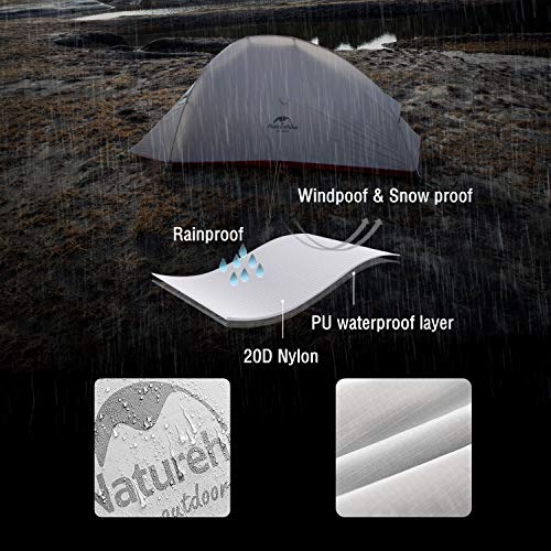 Naturehike Cloud-Up 2 Person Tent Lightweight Backpacking Tent with Footprint - Free Standing Ultralight Camping Hiking Backpack Tents Two Person Tent - Image 4