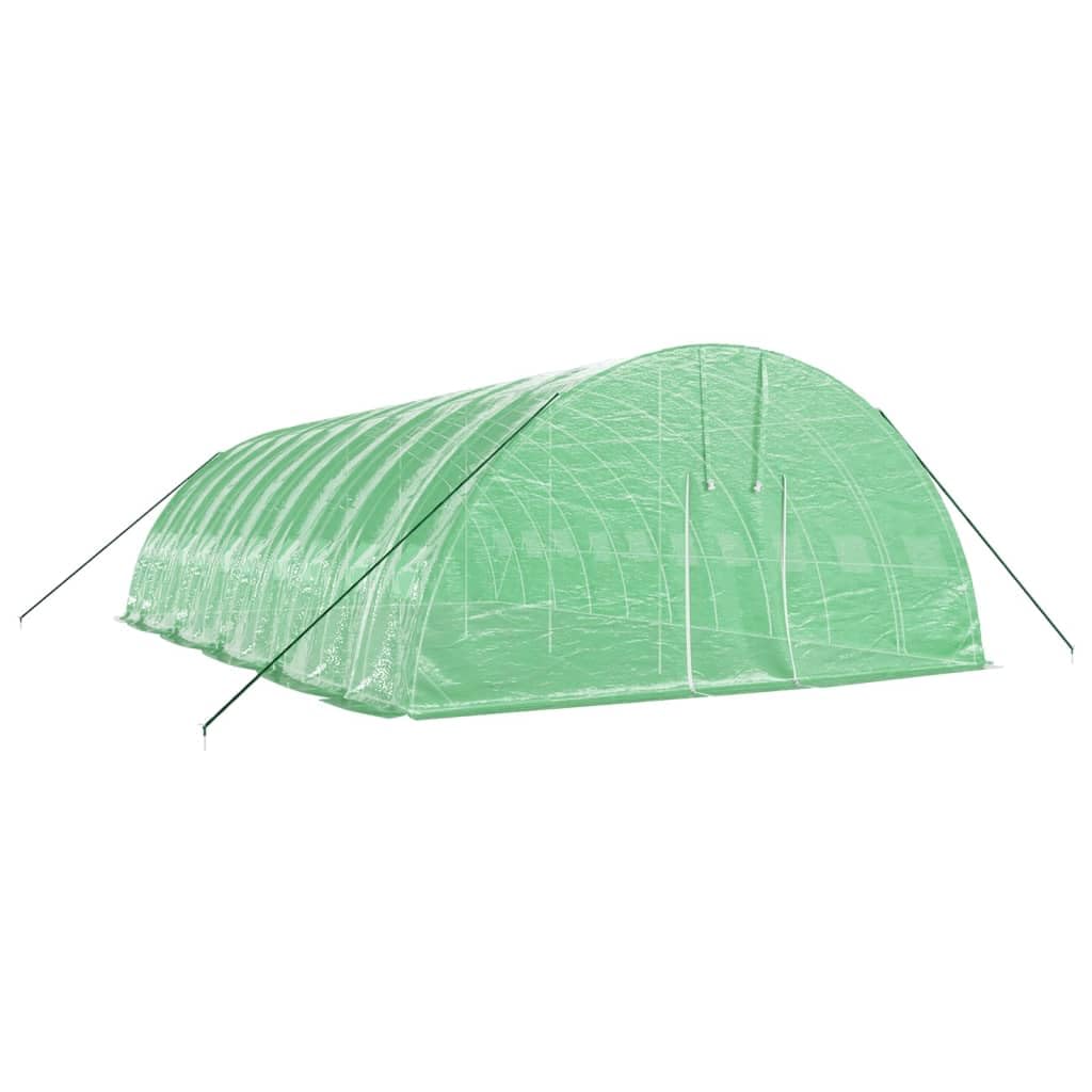 Homgoday Invernadero con Estructura de Acero Verde 60 m² 10x6x2,85 m, Invernadero Caseta Jardín Terraza Plantas Semilla Cultivo Huerto Verduras Cubierta Casero