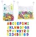 Produktbild OMZGXGOD Badewannenspielzeug Aufbewahrung,Badespielzeug NetzBadewannenspielzeug,Badespielzeug und 36 Stück Buchstaben Zahlen (A-Z,0-9),Baby Badespielzeug, Badewannenspielzeug,FischernetzBadespielzeug