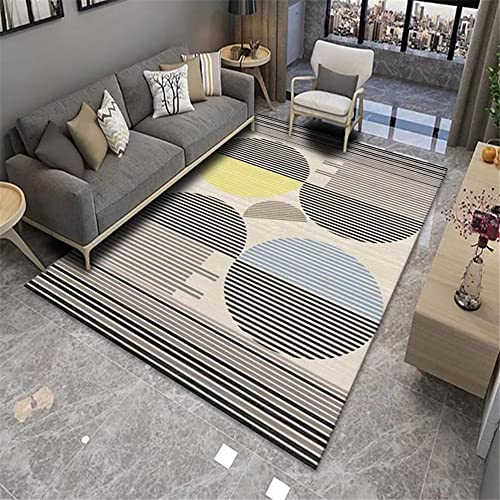 Tapis rectangulaire poils ras lavable chambre salle à manger