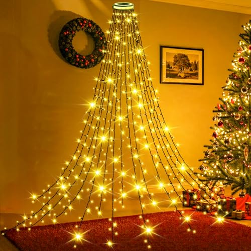 Joltix 400 + 20 LED Luces Árbol de Navidad, 8 Modos Luci per Albero di Natale para Exterior, Función de Memoria, Resistencia al Agua IP44, Perfectas para Navidad y Halloween (Colores Cálidos)
