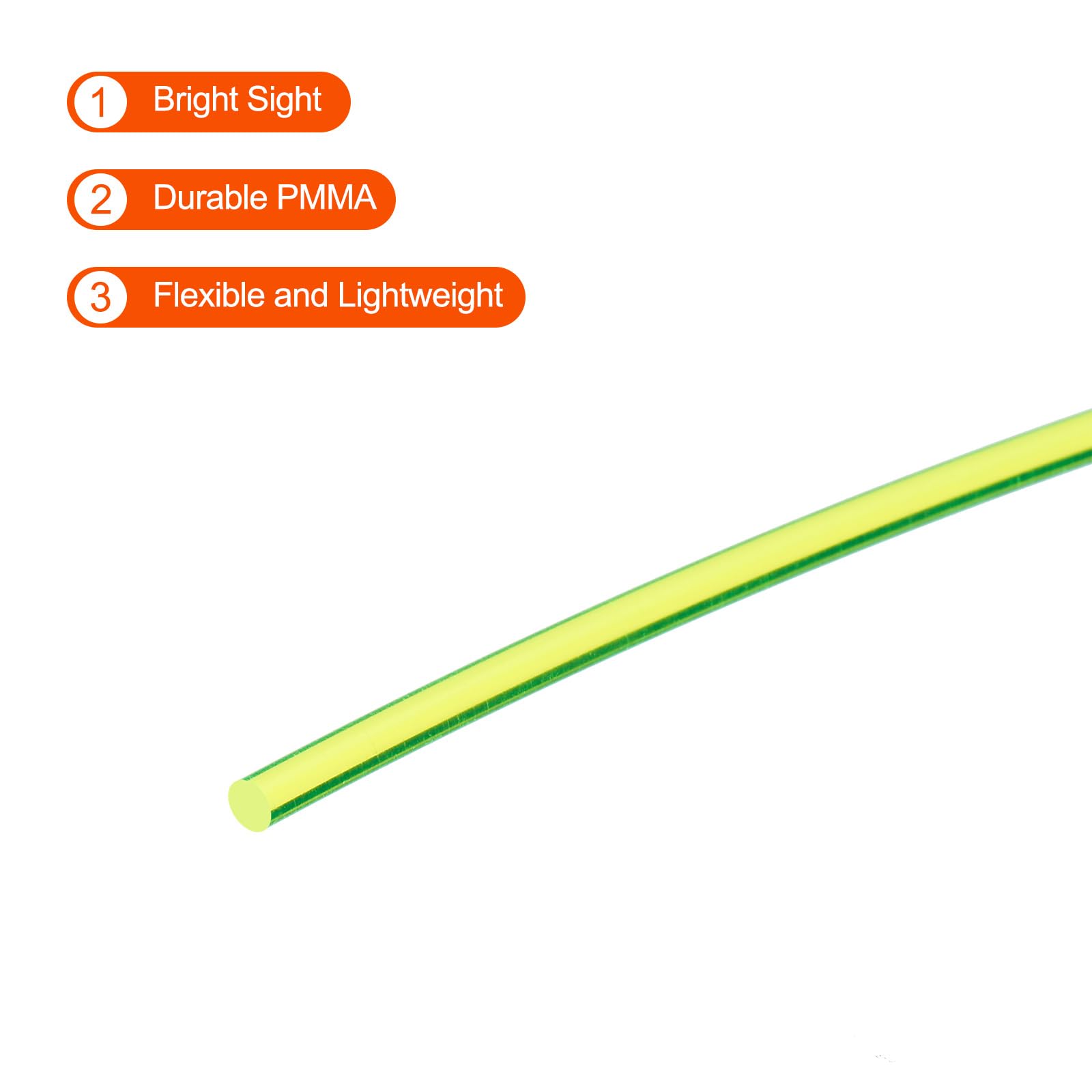 QUARKZMAN Sostituzione Fibra Ottica Mirino Aste, 5pz 3mmx15cm PMMA per Archi Mirini DIY Arte Fluorescenza Verde