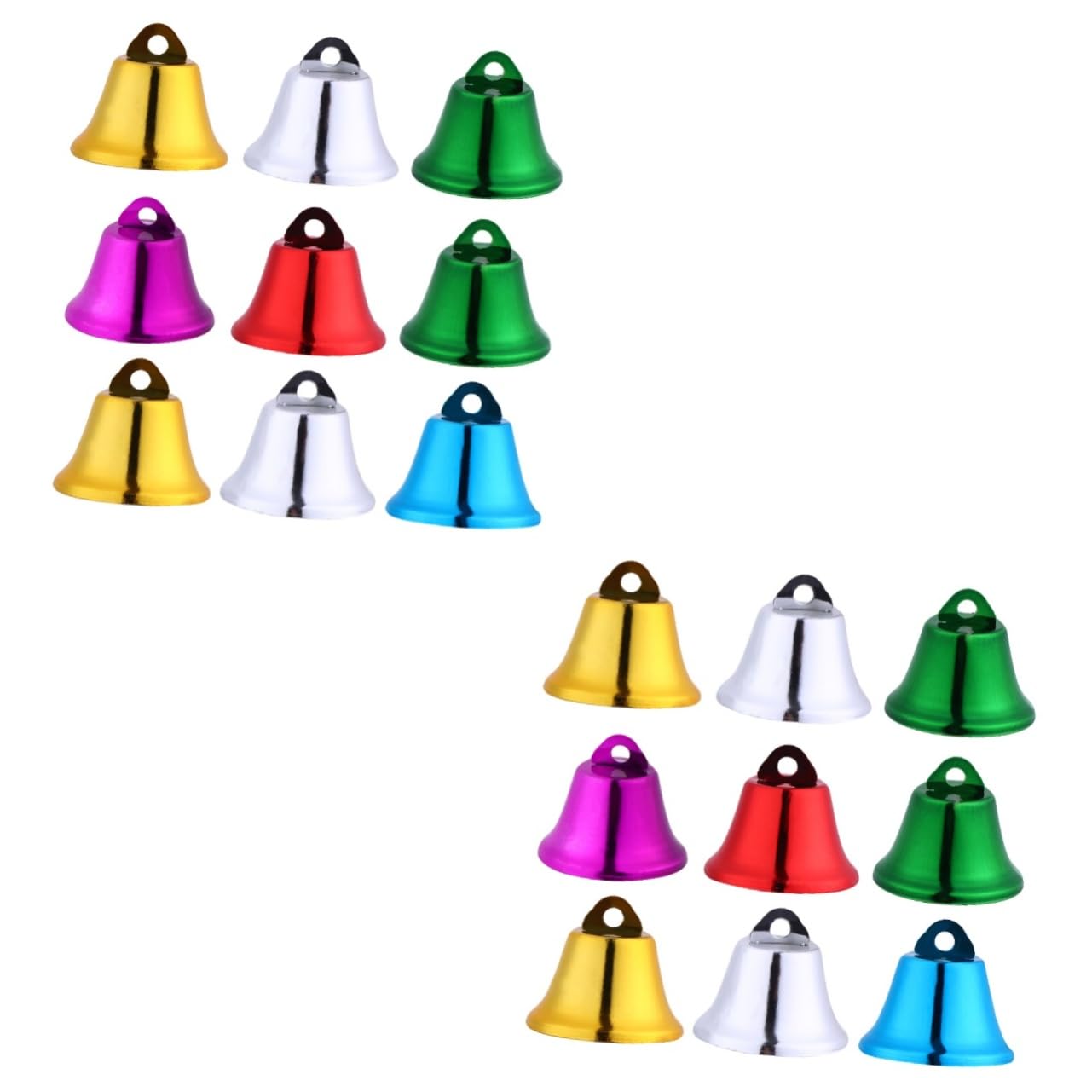 HOMOCONO 80pcs Christmas Hanging Bells Vibrant Jingle Bell Decorations for Tree Giving and Festive Crafts for Holiday Celebrations and Boys and Girls Joy