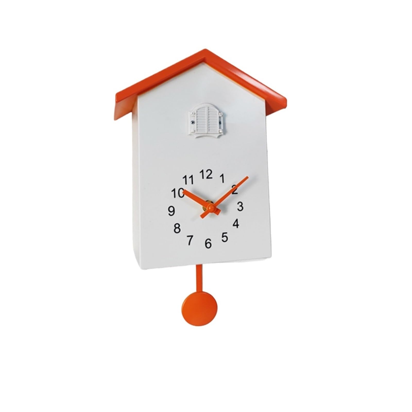 GOXQIT 1 Pcs 20x25cm Cuckoo Quartz Wall Clock Bird Home Living Room Hanging Watch Horologe Clocks Timer Office Decoration For Living Room(Orange White)