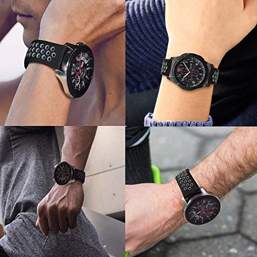 Veczom 20Mm Silicone Watch Band For Gizmo Watch Quick Release Replacement Watch Band For Men And Women Compatible With Samsung Galaxy Watch//Pebble Time/Fossil/Ticwatch Smart Watch (Red Black, 20Mm) #TOP5