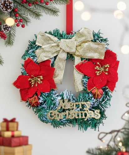 Image of Designer Christmas Wreath /Wall Hanging /Decoration for Xmas Party /Christmas Decorations for Home /Gifts /Wreath | PoPo Toys | 20 Cm