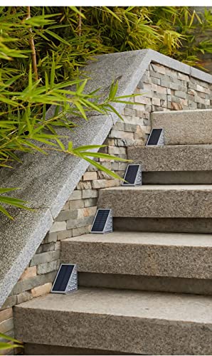 Zongxff Led Solar Stair Lights, Outdoor Step Lights,Solar Step Lights Outdoor Waterproof, Wiring-Free, Automatic On/Off, Cool White 6-Piece Light All Night For Garden Driveway #TOP3