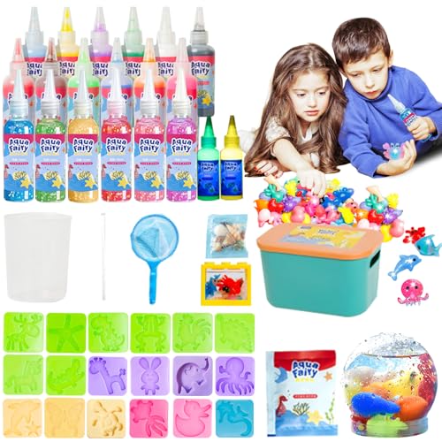 Balakaka Magic Water Elf con 20 Gel de Colores, 3D Coloridos Juguetes de Criaturas Marinas con 18 Molde, DIY Creativos Geles Mágicos para Niños 3+ Años