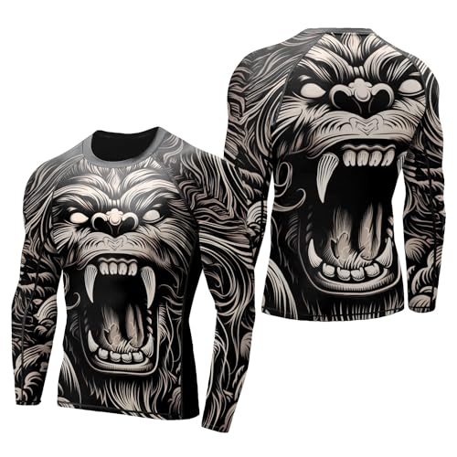 Men's Rash Guard Shirts Super Lightweight Fabric, BJJ Rash Guards for Men Long Sleeve, Non See-Through Fabric3