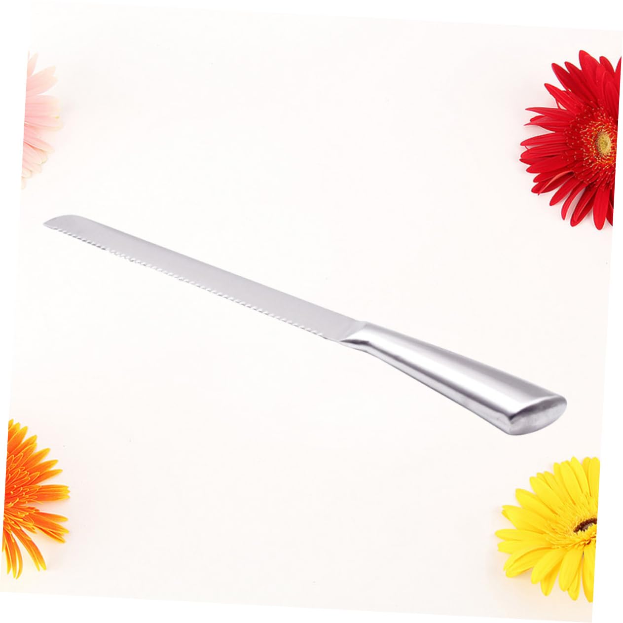 Cabilock Serrated Stainless Steel Cake Bread Knife Heavy Duty Pastry Cutter for Weddings Parties Birthdays Ergonomic Design for Easy Control No Parts