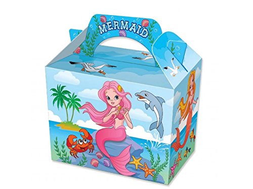 MustBeBonkers 24 Childrens Kids Girls Mermaid Under the Sea Carry Food Meal Picnic Birthday Party Bag Boxes