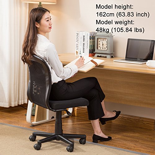 2-Packs YAMASORO Office Mesh Task Chair Mid Back Swivel Computer Desk Chairs with Backrest and Adjustable Seat Height for Home Office Conference Room Black