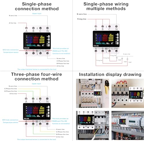 Image of XPR3SS 80Amp KWS-306WF Three Phase Energy Meter With Auto Reconnect WIFI Smart Switch Circuit Breaker KWh Power Meter Timer Relay Remote Control Over Voltage Under Voltage Over Current Surge Protector