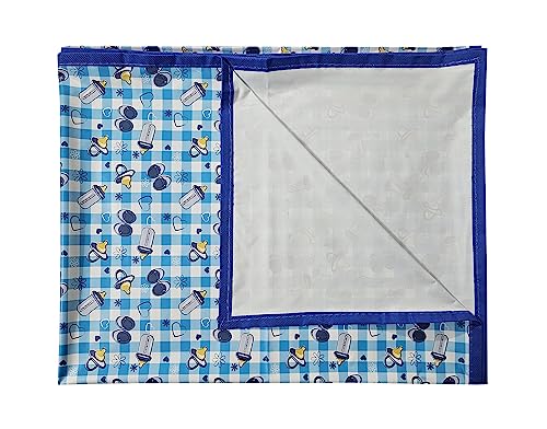 Image of EcoSoft Plastic Sheet,PVC Sheet for Kids,Rubber Sheet for Babies,Bed Wetting Protector(90 x 135 cm) (Blue Bottle)