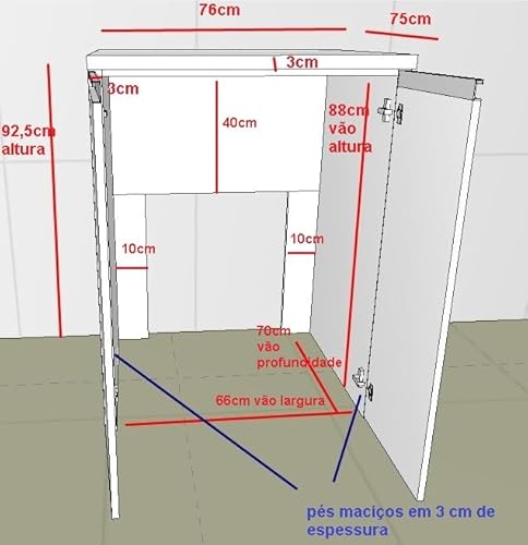 Bancada para embutir lavadora de roupas