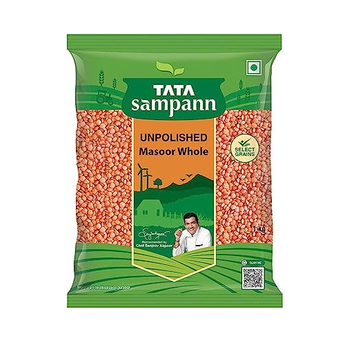 Masoor Dal entier lentilles brunes non polies Green Velly Sampann cuisine 1kg