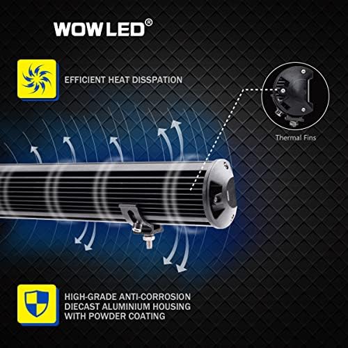 WOWLED Roof LED Light Bars, 15 Inch 108W 5D LED Work Light Bar Triple Row Offroad Driving Light Bar Lamp Car Camping Light SUV 4x4