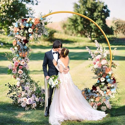 Image of Bazen Round Arch Backdrop Stand Metal 7.5FT Wedding Circle Backdrop Stand