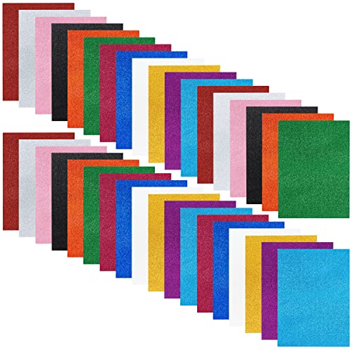 Belle Vous 36 Stück Eva Moosgummi Glitzer Platten - A4, 2mm Dick,...