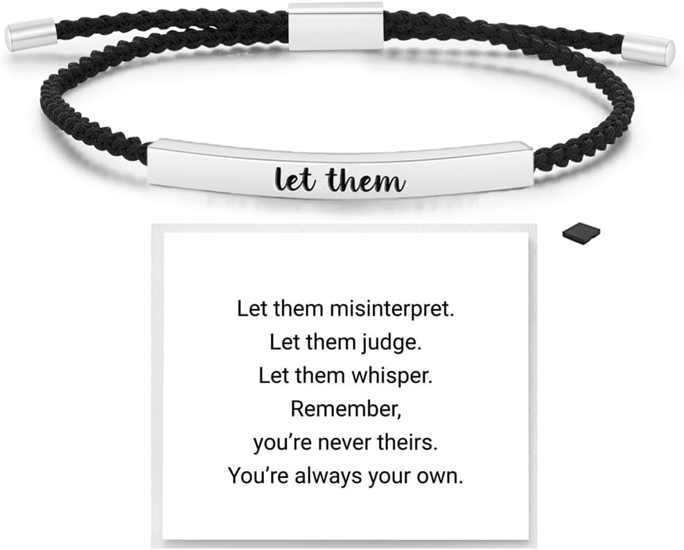 Dont Let The Hard Days Win Bracelet for Women Men, Handmade Braided Adjustable Wrap Stainless Steel Inspirational Let Him Comfort Birthday Gifts Jewelry