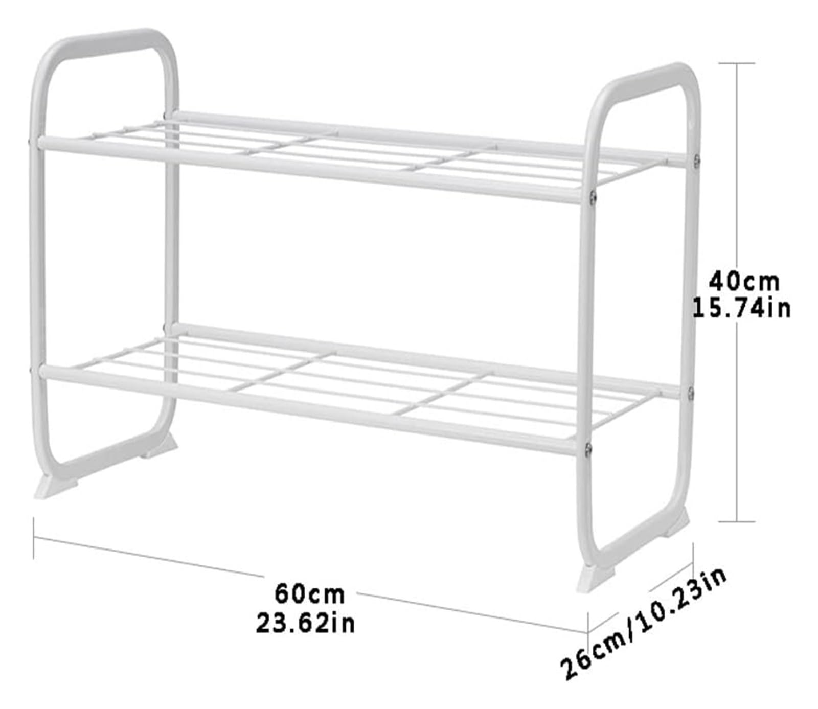 Schuh-Organizer-Regal, stapelbar, 2-stufiges Schuhregal, Stoff-Schuhregal, stabiles Lagerregal for 3–6 Paar Schuhe, Regal for den Eingangsbereich