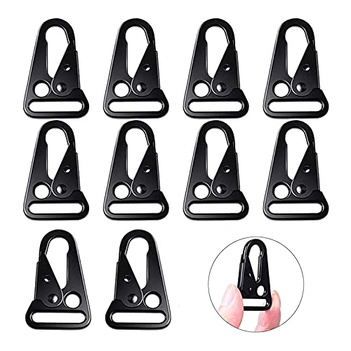 10 Stück Taktischer Hängender, Outdoor Gurtband Hängende Schnalle, Karabiner Hängender Gürtel Karabiner, für Bergsteigen, Camping, Wandern, Jagen, Outdoor-Aktivitäten (Schwarz)