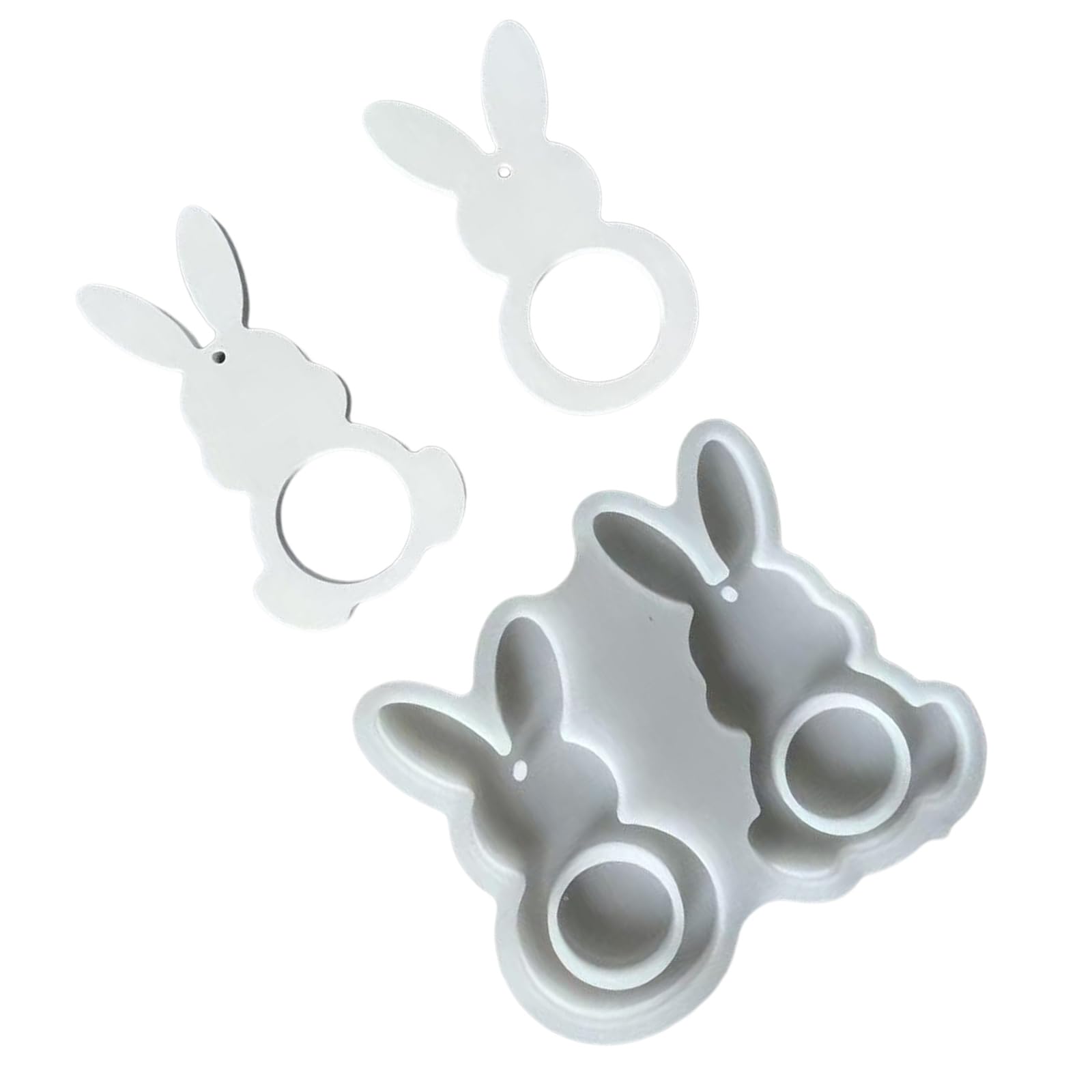 Snorvixre Rabbits Shape Silicone for Easters Craft Casting and Decorative Figurines Easter Rabbits Silicone for Resin Making