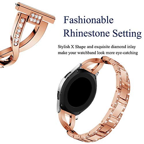 Yofuntle Compatible For Samsung Galaxy Watch 46Mm/Gear S3 Bands,Women 22Mm Metal Alloy Bracelet Strap Replacement Wristband For Samsung Galaxy Watch 46Mm,Gear S3 Classic/Frontier (Dark Rose Gold) #TOP3