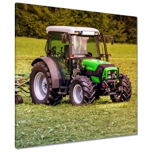 Peinture imprimee sur toile 90 x 90 cm Tracteur dans le champ N° H6830Z_PC1BE