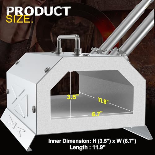 Image of Nelyrho 2 Burner Propane Blacksmith Forge Kit | 2600F High Temperature, Stainless Steel, Portable Design, Blacksmithing, Knife Making & Metalworking