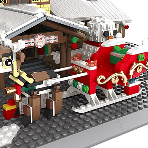 EAYOK Weihnachten Modell Bauset, 2180 Teilel Santa Claus Haus Modell Bauset, Weihnachten Baukasten Klemmbausteine… – Bild 4