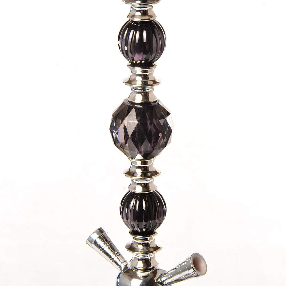 Echte ägyptische Art Kaffee Shisha Shisha, große Doppelrohr Shisha Set, große arabische Doppel Shisha Glas Shisha Set, geeignet für Familien, ausländische Hotels,Schwarz