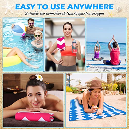 12 Pcs Microfiber Beach Towel Set, 63 X 31.5 Inch Oversize Quick Dry Towel Sand Free Striped Beach Towel Bulk Highly Absorbent And Soft Lightweight Beach Towel Set For Kids Adults Swimming Travel Yoga #TOP6
