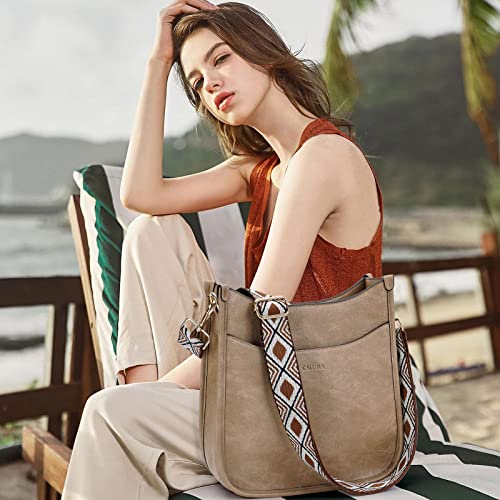 Image of Women's Shoulder Handbags Fashion Vegan Leather Crossbody Bag Shoulder Purse For Ladies with 2PCS Adjustable Strap