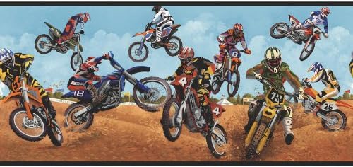 allen + roth Motocross Wallpaper Border LW1342786