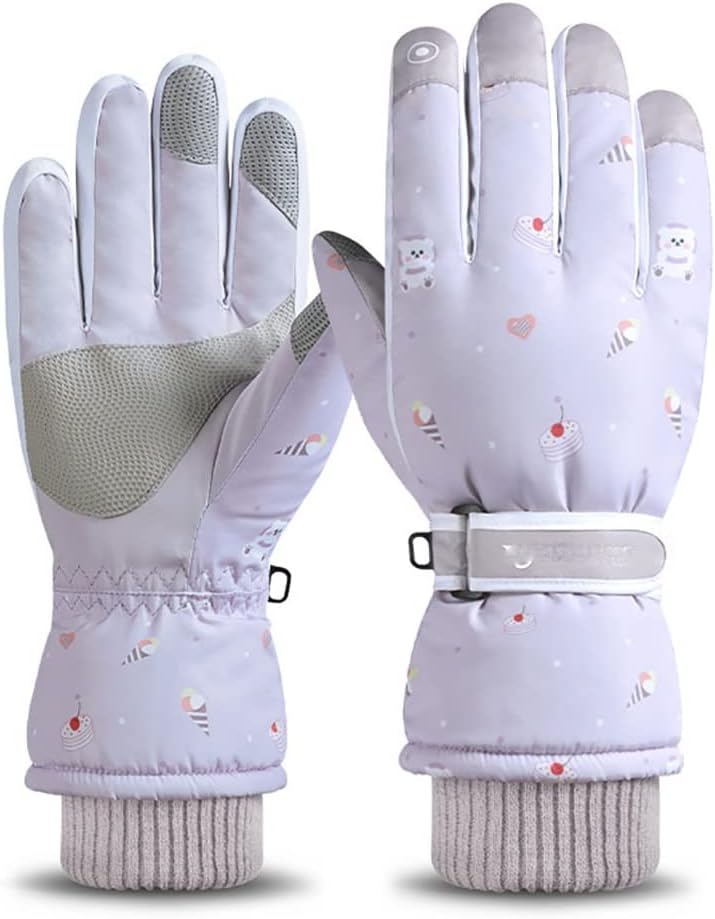 Women Winter Warm Skiing Gloves Touch Screen Skiing Gloves Sports Skiing Gloves (Colour: Purple Size: One Size)