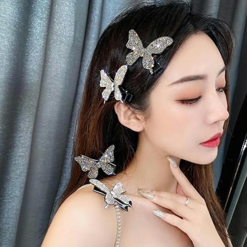 Pince à cheveux papillon diamant pour fixer la frange et l'arrière de la tête - 2
