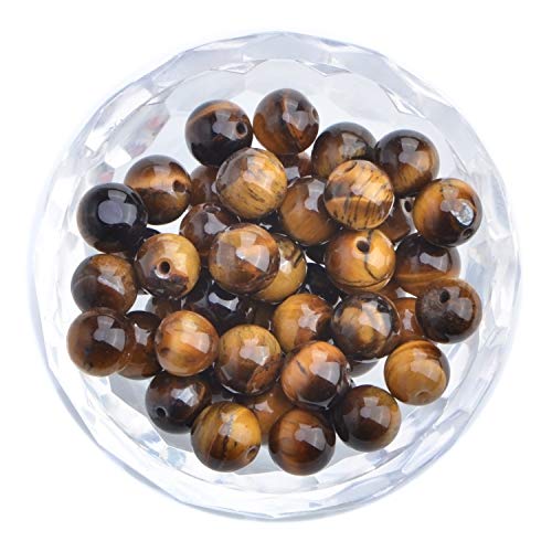 Image of 100PCS 8mm Yellow Tiger Eye A Grade Gemstone Loose Beads Natural Round Crystal Energy Stone Healing Power for Jewelry Making (Yellow Tiger Eye, 8MM)