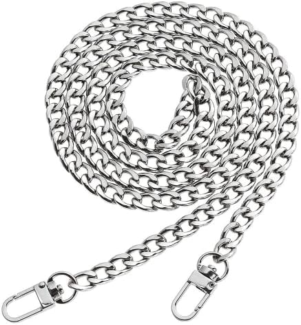 HO2NLE Purse Chain Straps 120cm Sliver Handbag Chain Strap with Metal Buckles Chain Shoulder Strap for DIY Purse Handbags Clutch Crossbody Bag Wallet