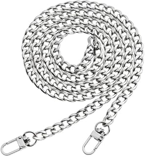 HO2NLE Purse Chain Straps 120cm Sliver Handbag Chain Strap with Metal Buckles Chain Shoulder Strap for DIY Purse Handbags Clutch Crossbody Bag Wallet